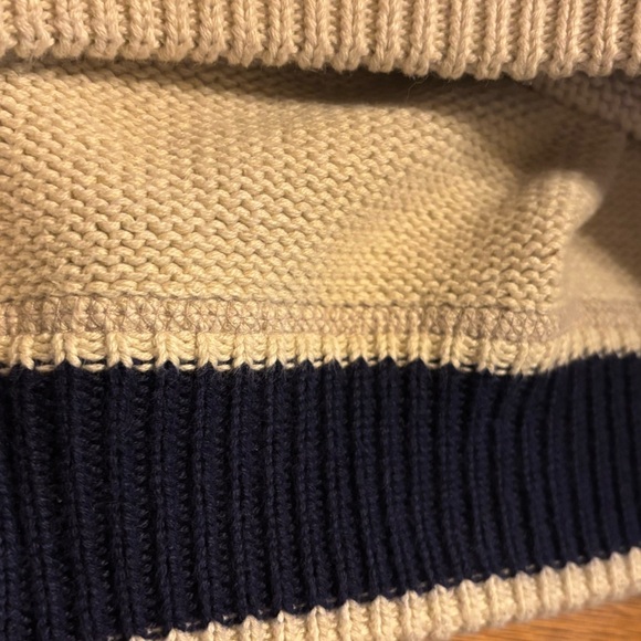 Cream 100% Cotton Crew Neck Sweater Size Medium Great Lakes Recreation Sweater - Picture 5 of 8